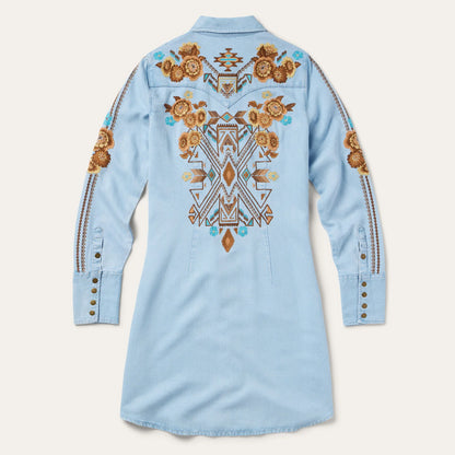 Stetson Robe-chemise en denim brodée – Style western