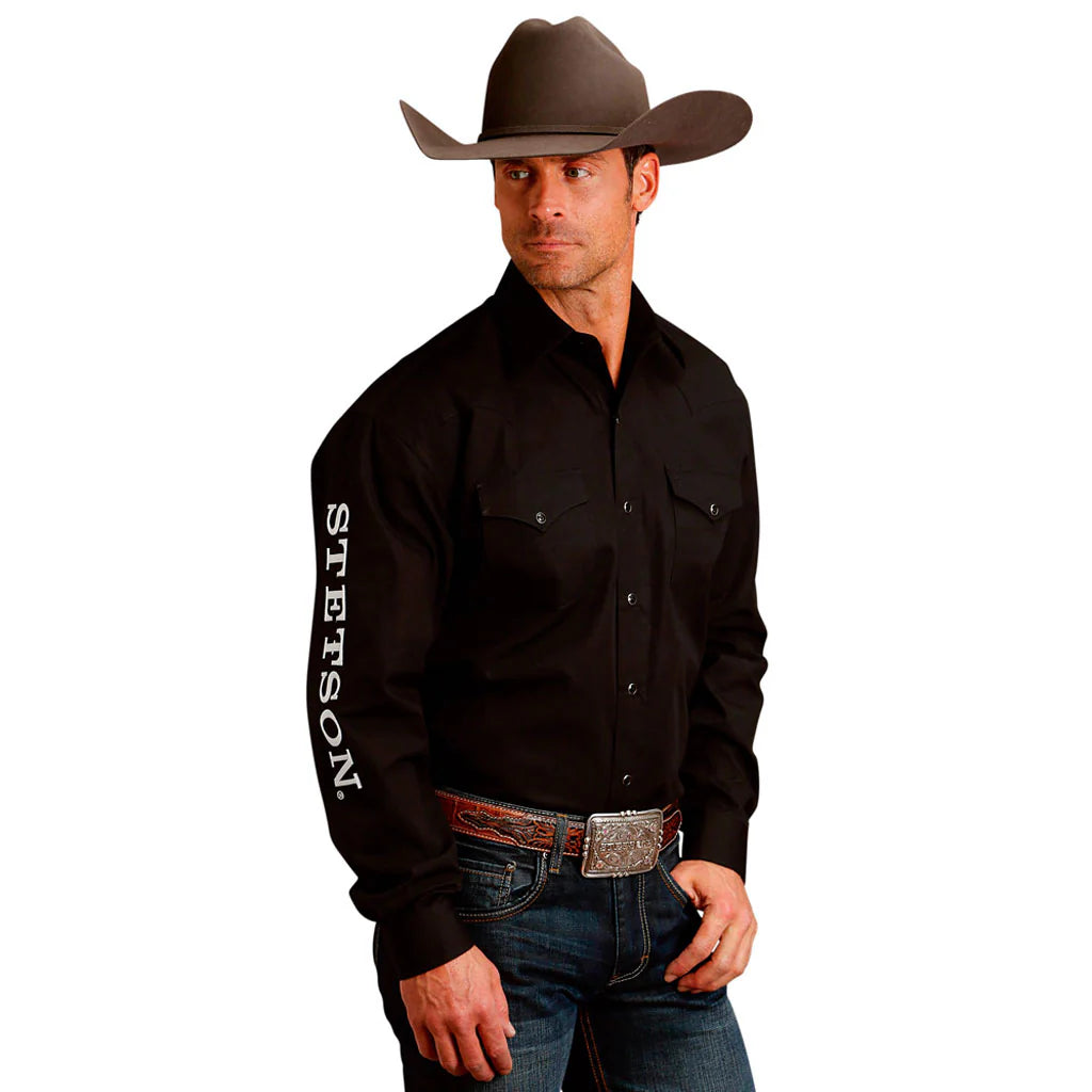 Stetson Chemise noire à boutons-pression