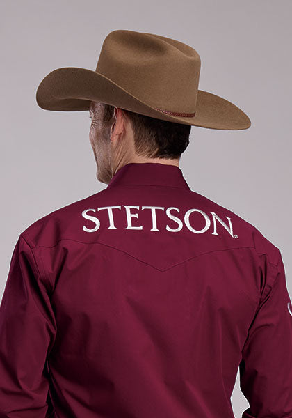 CHEMISE HOMMES AVEC LE LOGO STETSON - BOURGONNE