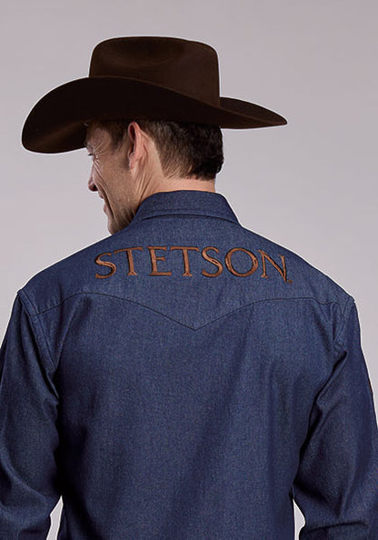 STETSON CHEMISE BLEU DENIM FONCÉ