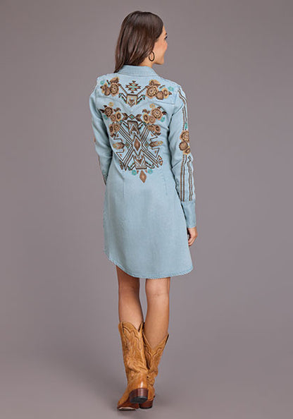 Stetson Robe-chemise en denim brodée – Style western