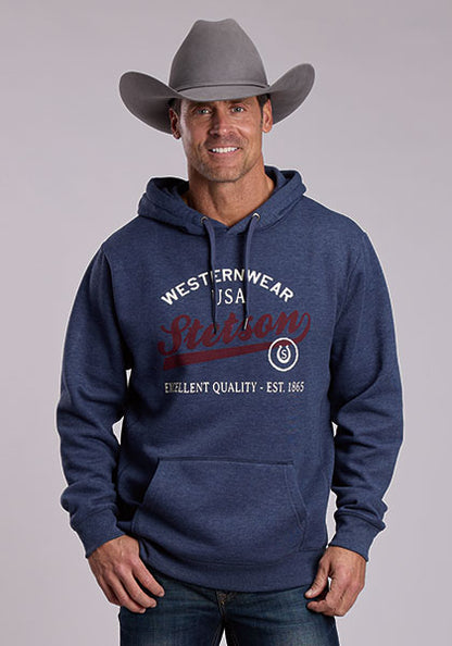Stetson Sweat à capuche homme bleu marine