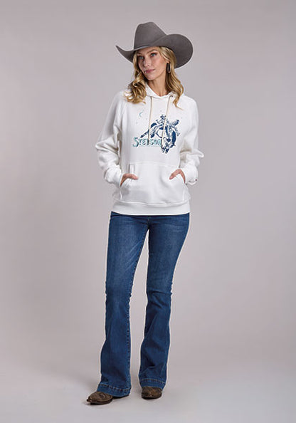 Stetson Sweat à capuche en polaire blanche pour femme