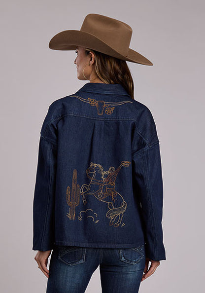Stetson Veste en denim foncé pour femme