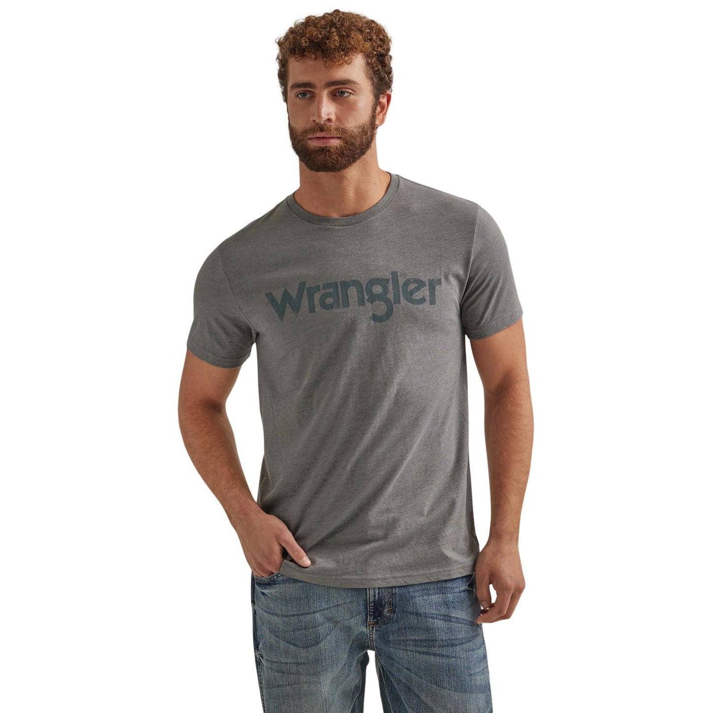 Wrangler Chandail Homme manche courte Logo Rétro Gris