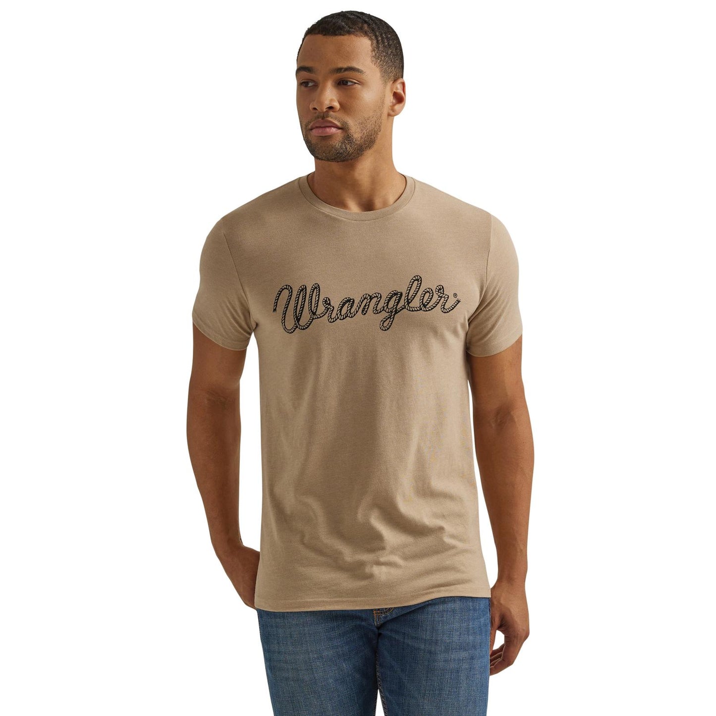 Wrangler Chandail Homme Manche Courte Rope Logo, Beige
