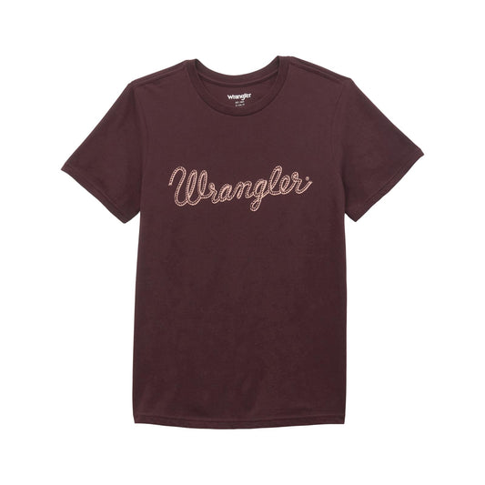 Wrangler Chandail Femme Manche Courte Rope Logo, Fudge