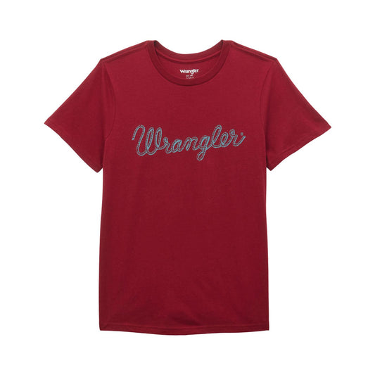 Wrangler Chandail Femme Manche Courte Rope Logo, Rouge