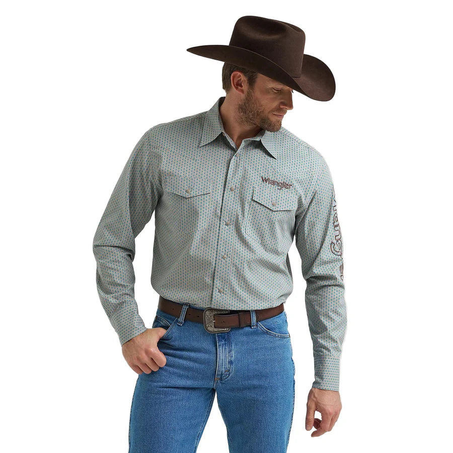 Wrangler Chemise manches Longues Peacock pour Homme