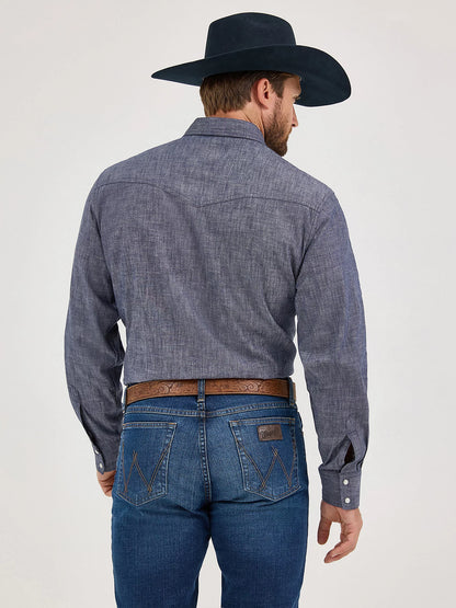 Wrangler Chemise Western Cody Johnson Bleu Marine pour homme