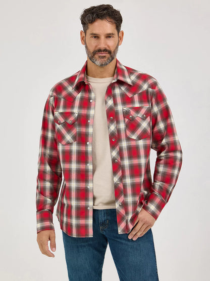 Wrangler Retro Chemise à Carreaux Firetruck Red pour Homme