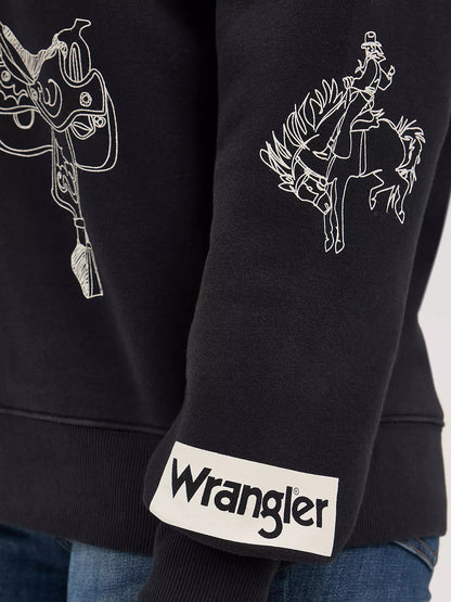 Wrangler Retro Sweat col rond Cowboy Icons pour Femme