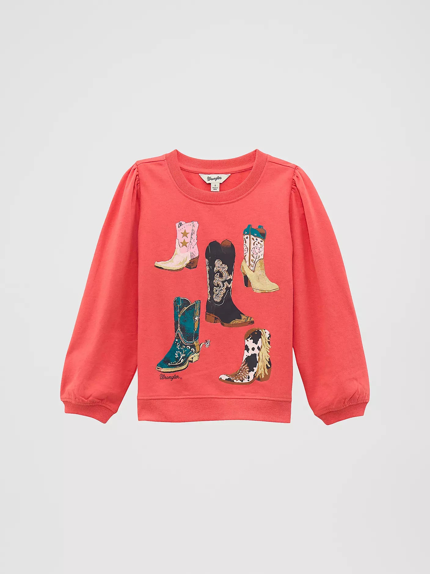 Wrangler Sweat à Manches Bouffantes Rose pour Fille