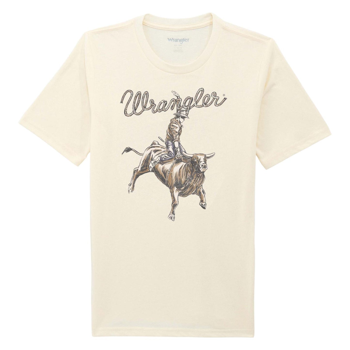 Wrangler T-shirt garçon à manches courtes – blanc antique chiné