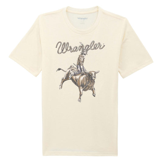 Wrangler T-shirt garçon à manches courtes – blanc antique chiné
