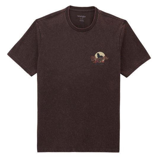 Wrangler T-shirt graphique à manches courtes pour homme – marron Mole