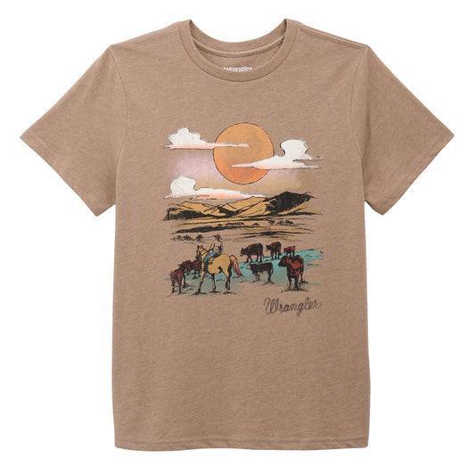 Wrangler T-shirt à manches courtes pour homme– gris beige Desert Taupe