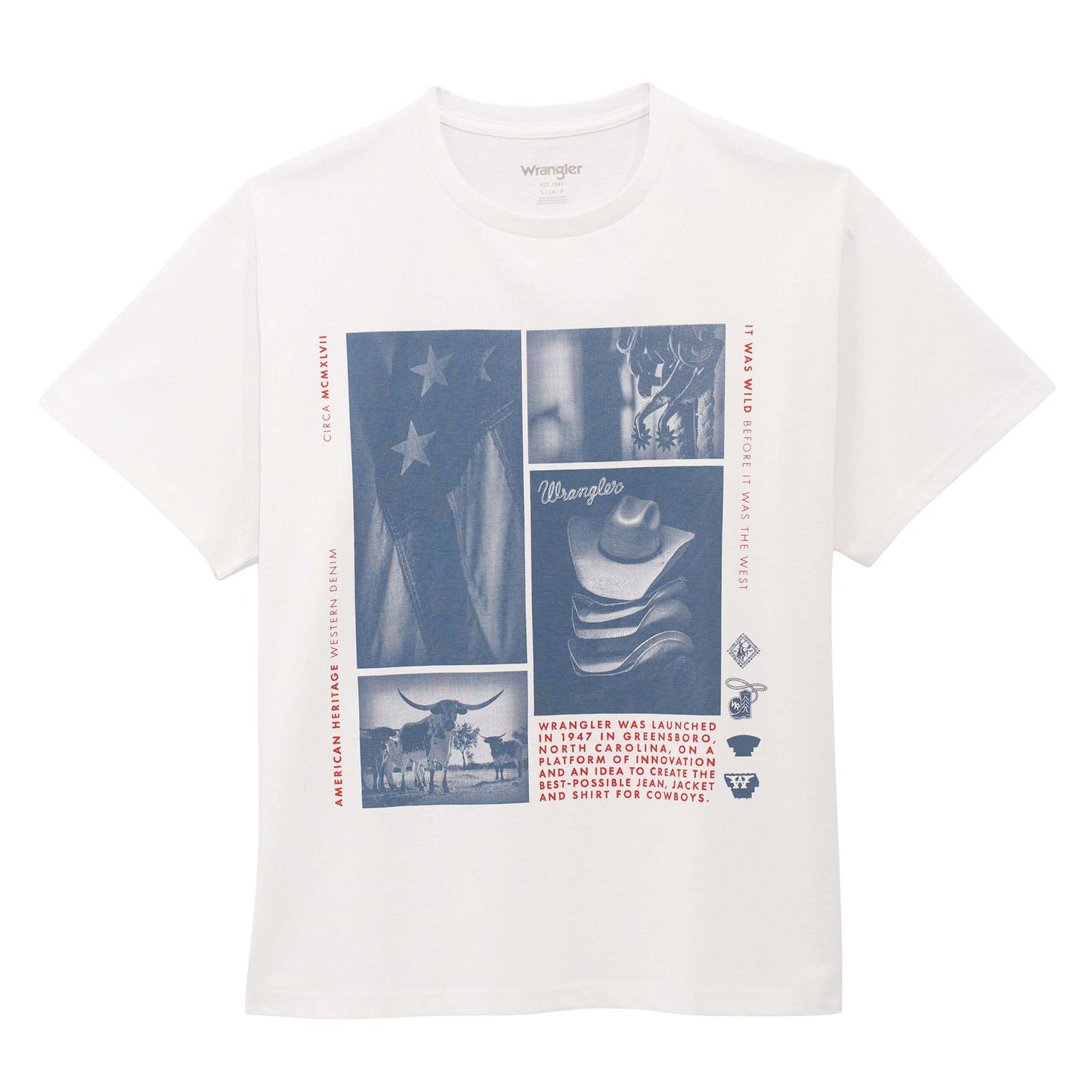 Wrangler T-shirt graphique à manches courtes pour femme – blanc éclatant