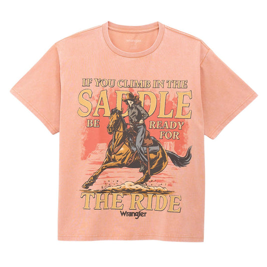 Wrangler T-shirt graphique à manches courtes pour femme – couleur Canyon Sunset