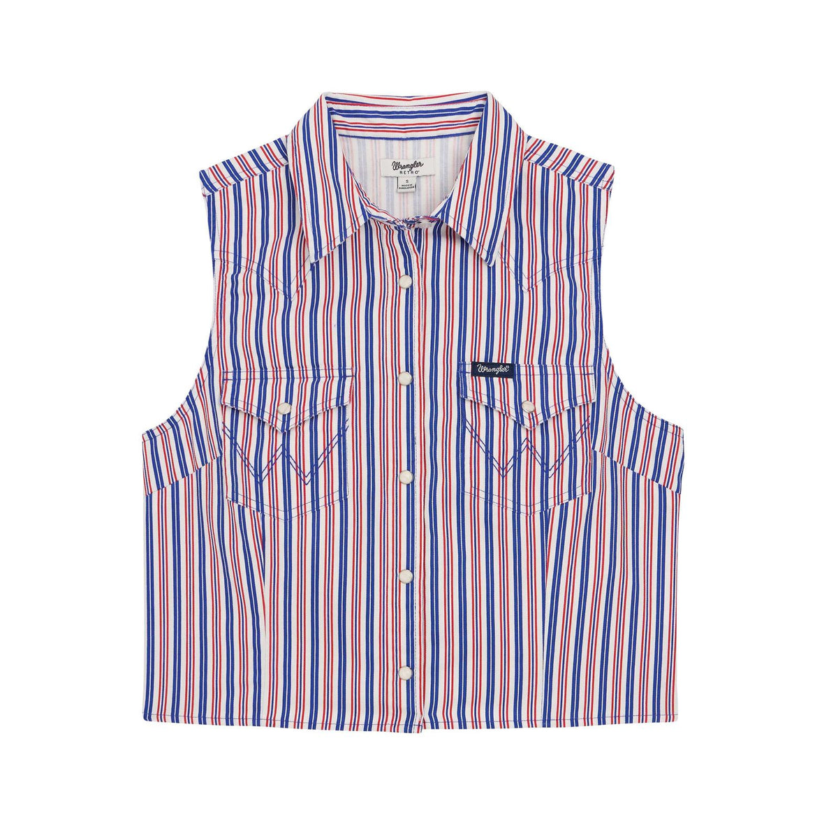Wrangler Chemise sans manches à pressions Retro® Americana Femme– Blanche
