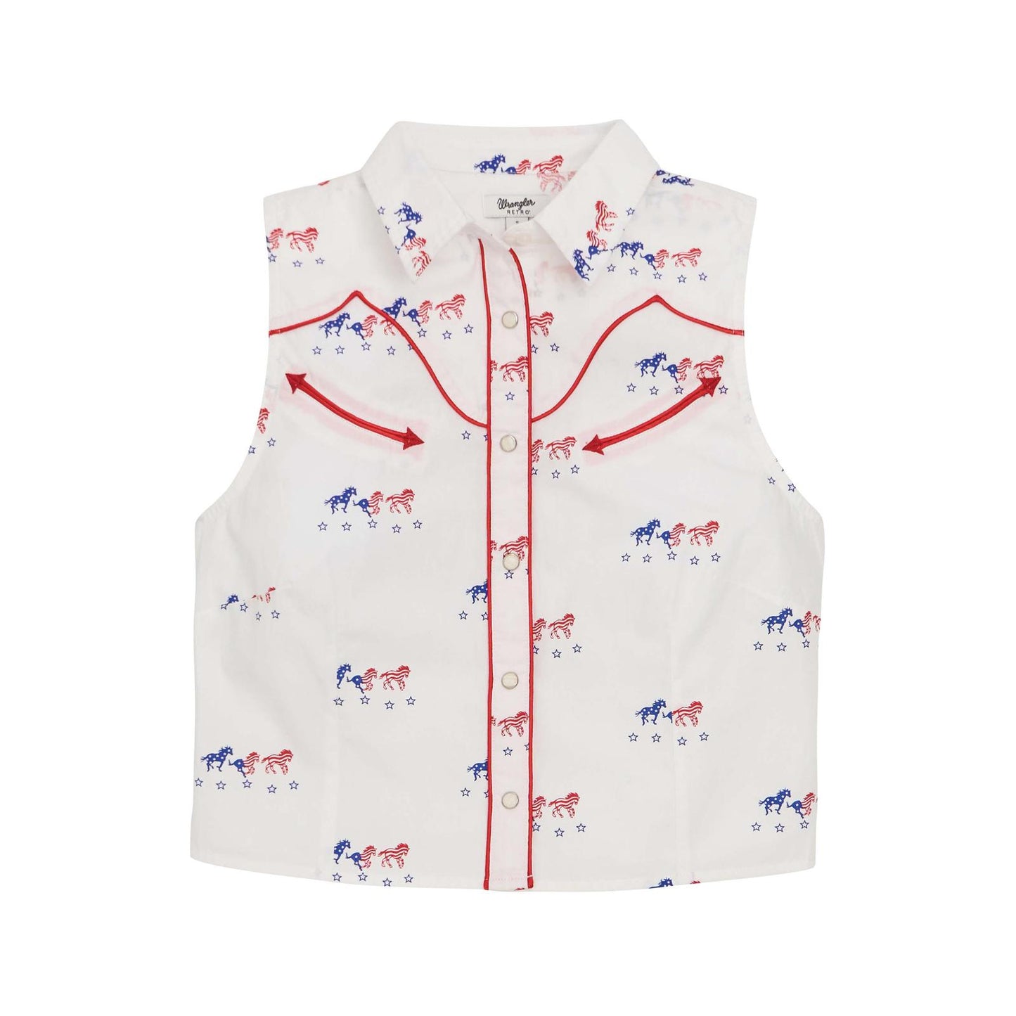 Wrangler Chemise sans manches Retro® Americana à boutons-pression Femme – Blanche