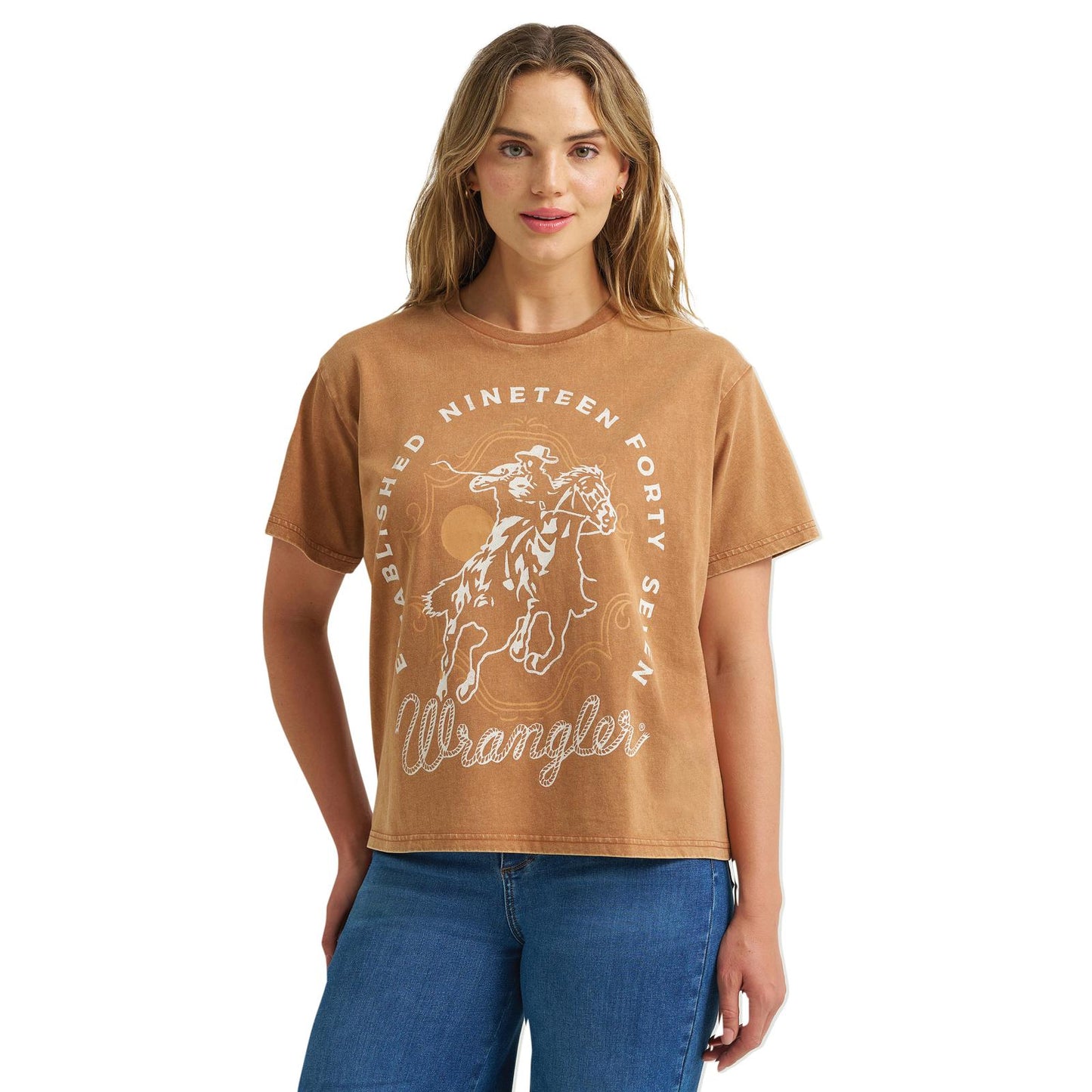 T-shirt à manches courtes à motif rétro® Wrangler - Coupe de petite amie