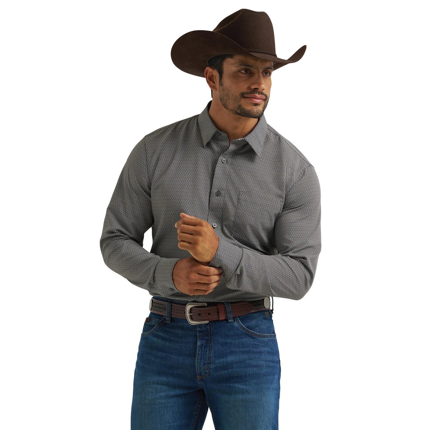 Wrangler® X Cody Johnson chemise performance à manches longues - Coupe classique - Boutons - Multi noir