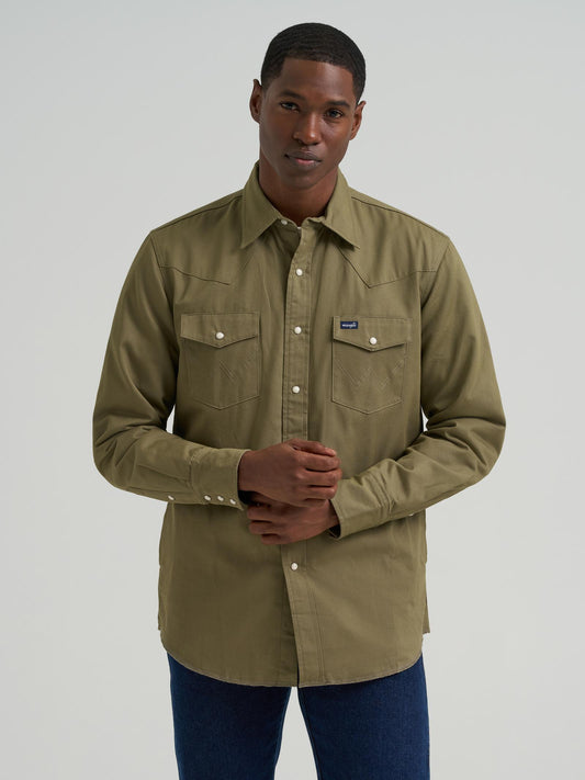 Chemise de travail Wrangler® doublée en flanelle – Coupe classique pour homme
