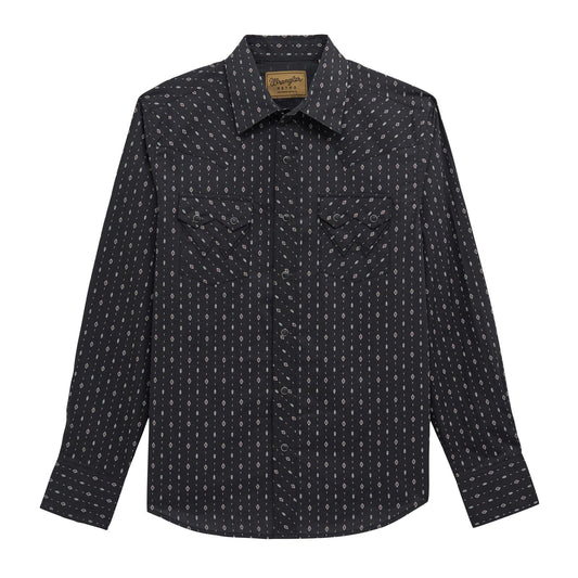 CHEMISE rétro® à manches longues Wrangler - Modern Fit - Noir