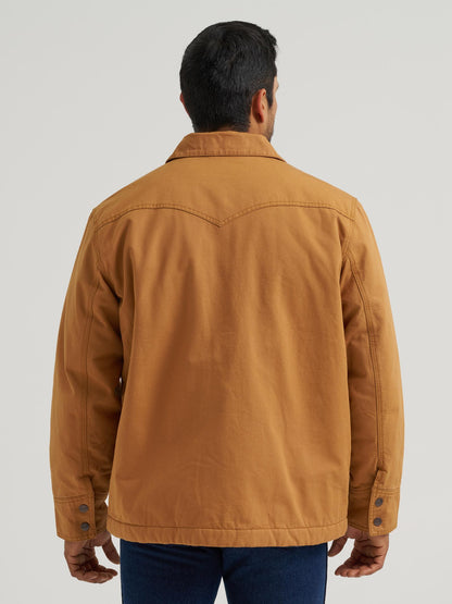 Wrangler Manteau de grange en toile doublée western pour hommes
