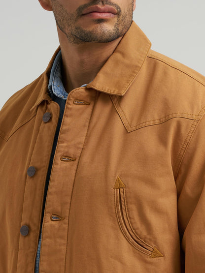 Wrangler Manteau de grange en toile doublée western pour hommes