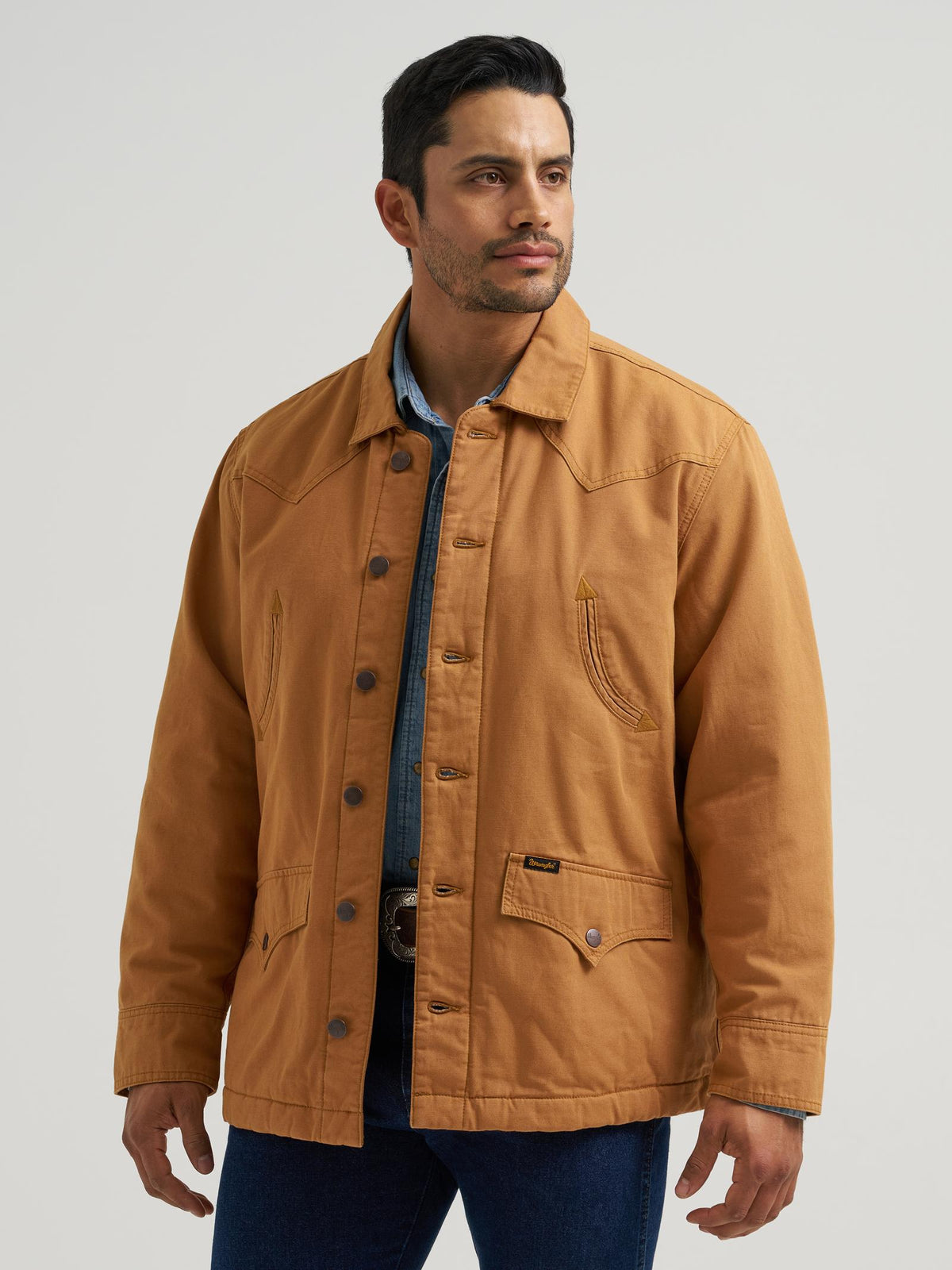 Wrangler Manteau de grange en toile doublée western pour hommes
