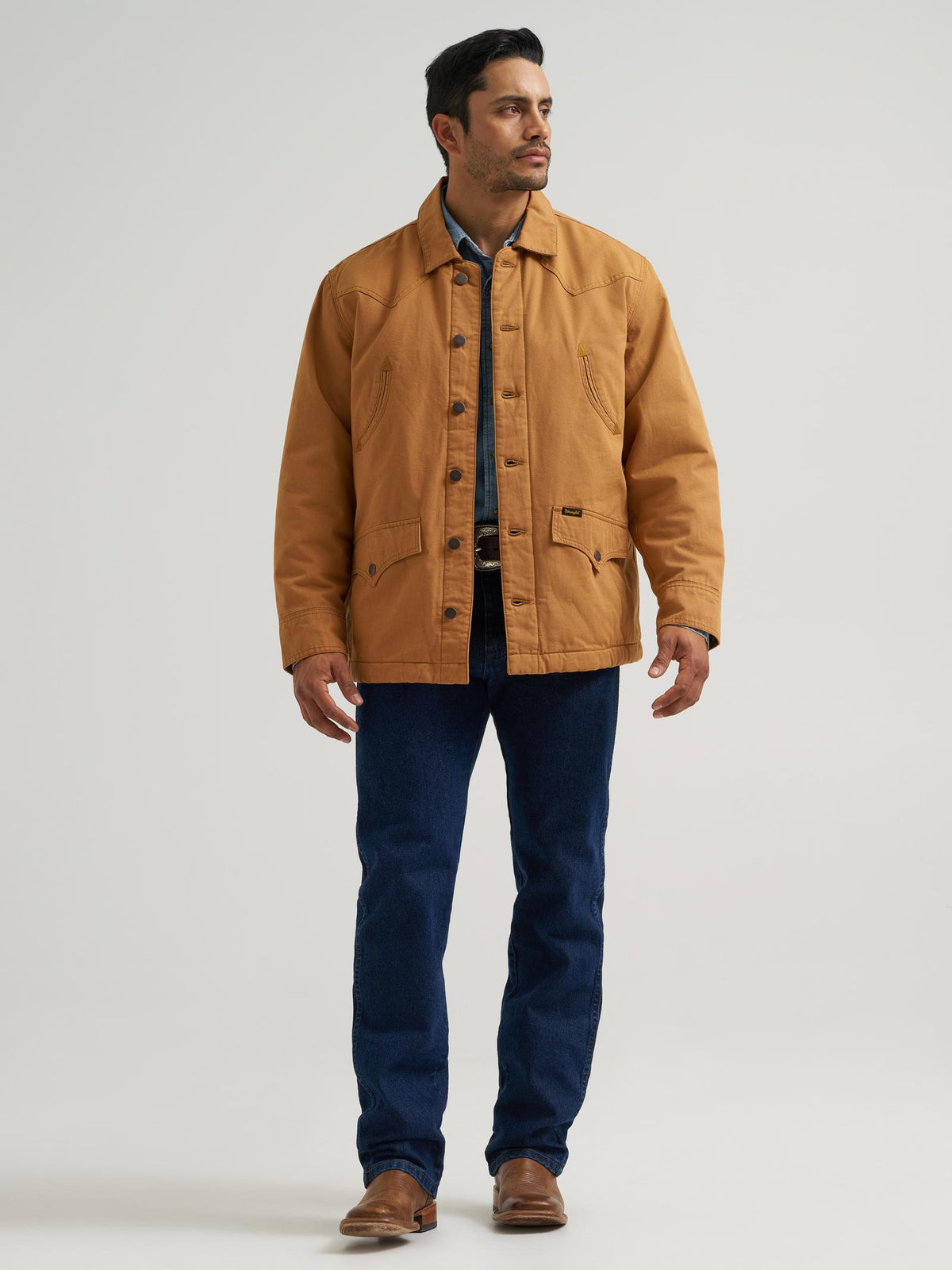 Wrangler Manteau de grange en toile doublée western pour hommes