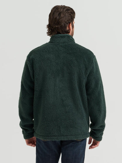 Wrangler® Hay Away Sherpa mixte 1/4 Pull à pression - Épicéa le plus foncé - Homme