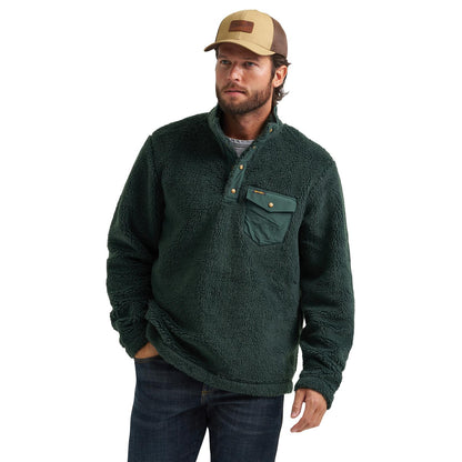 Wrangler® Hay Away Sherpa mixte 1/4 Pull à pression - Épicéa le plus foncé - Homme