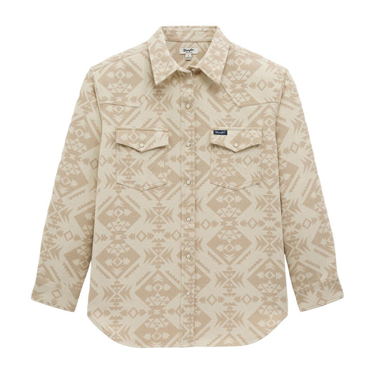 Wrangler Retro® Americana Boyfriend Snap Shirt - Cream