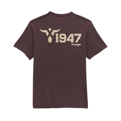 Wrangler® T-shirt à manches courtes à motifs - Coupe régulière - Seal Brown Homme