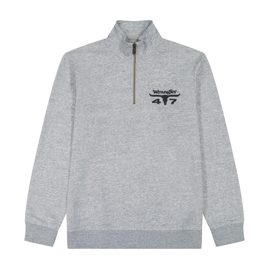 Pull Wrangler® 1/4 Zip Fleece - Coupe Classique - Grey Mele