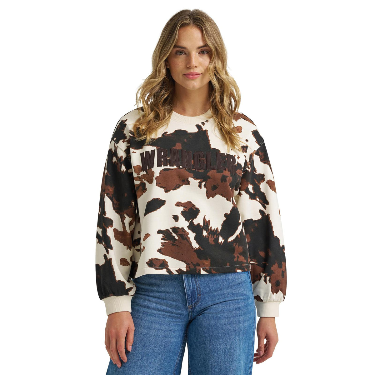 Wrangler® CrewNeck - Oversized - Cow Print - Femme