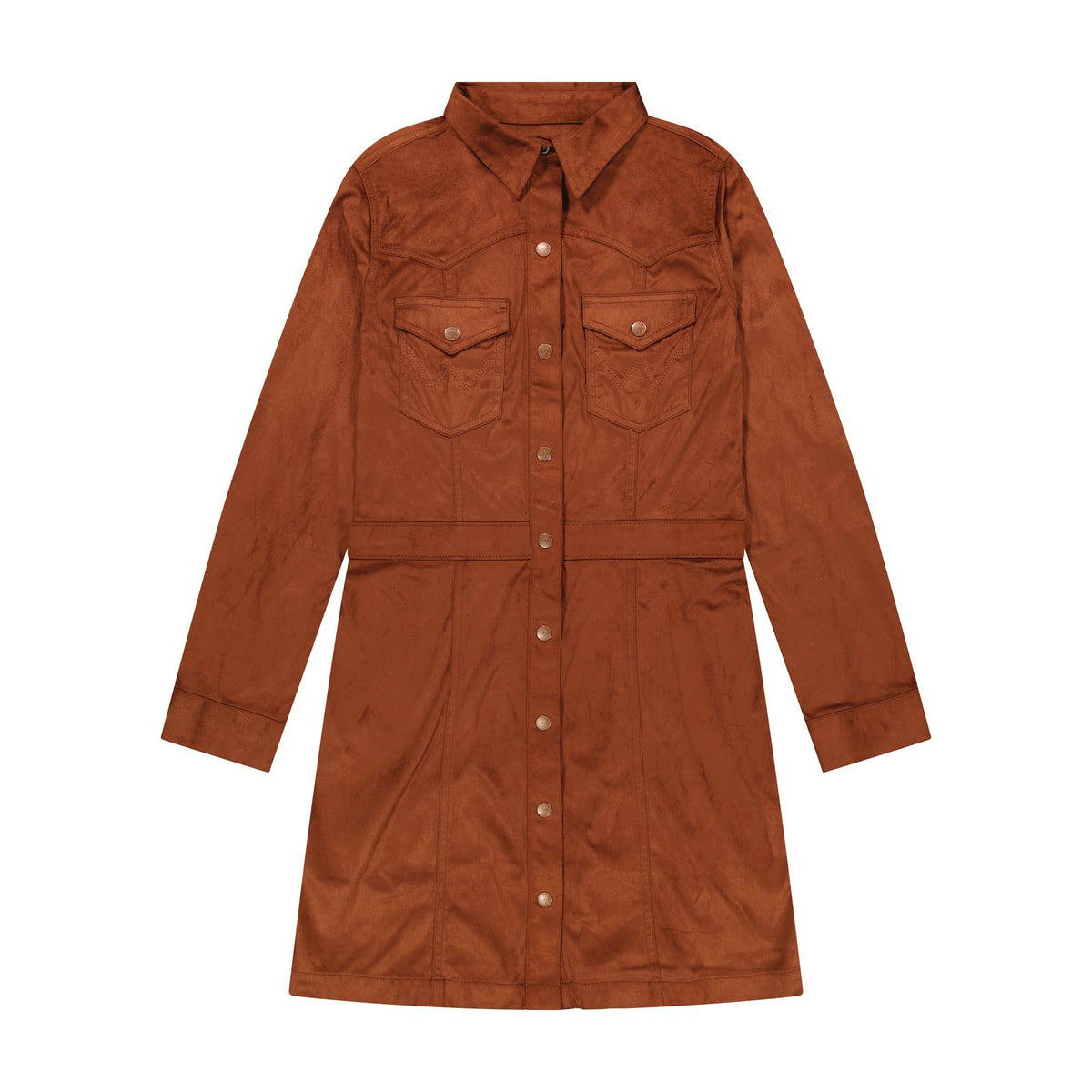 Robe vintage rétro Wrangler® en velours côtelé à boutons - Brun