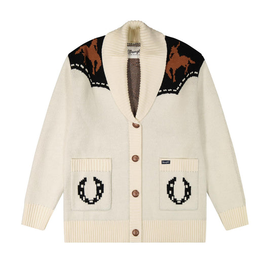 Cardigan Wrangler Retro® Vintage Pull Cardigan - Blanc