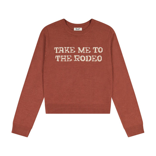 Wrangler Retro® Pull Americana Take Me To The Rodeo à col rond - Rose - Femmes