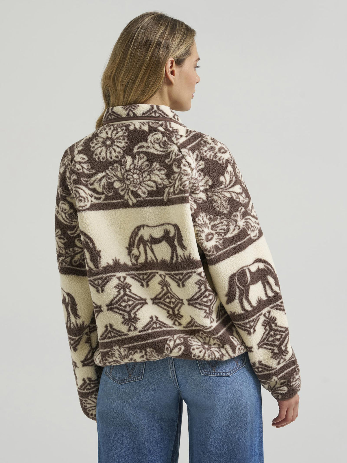 Pull Wrangler Retro® Americana Sherpa à boutons-pression - Crème