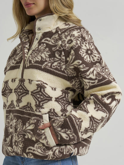 Pull Wrangler Retro® Americana Sherpa à boutons-pression - Crème