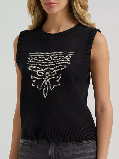 Wrangler Gilet Camisole Pull Rétro® Punchy - Noir - Femme