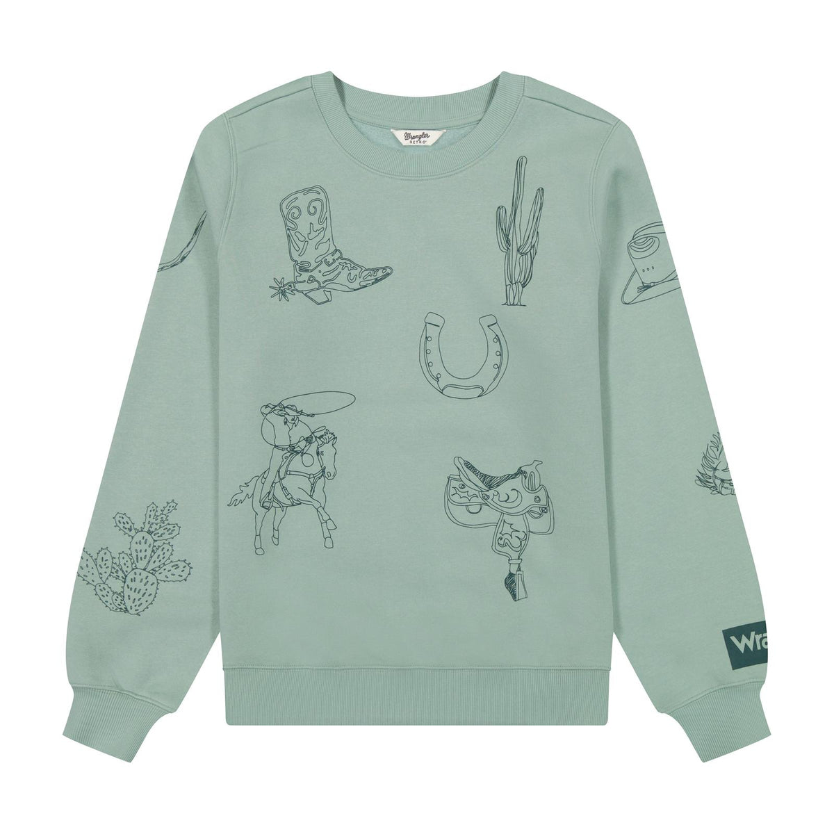 Wrangler Retro® Punchy Sweatshirt Crew - Blue Femme