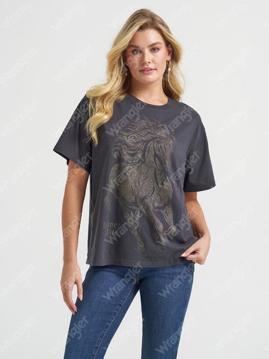 Wrangler® T-shirt X Lainey Wilson Cheval Pailleté - Noir - Femme