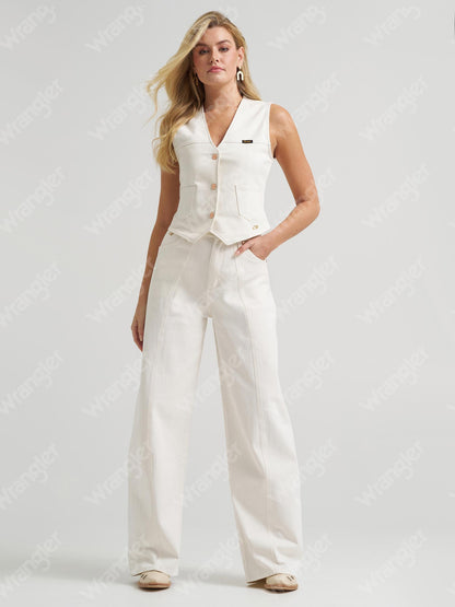 Wrangler® X Lainey Wilson Vest en denim - Blanc Femme