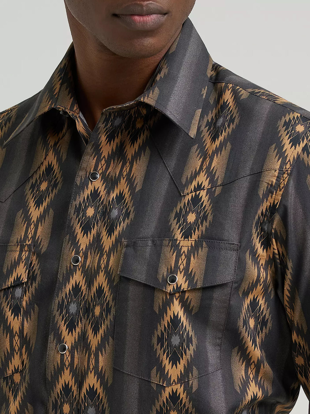 Wrangler Chemise western à manches longues pour hommes à boutons pression