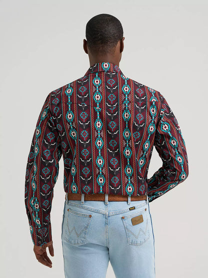 Chemise western à manches longues à manches longues® pour hommes à boutons pression